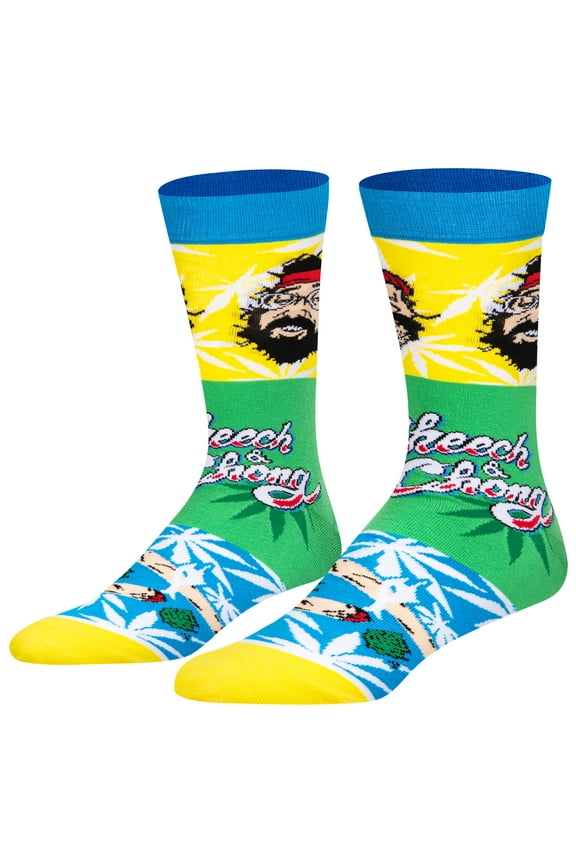 , Men's Funny Novelty Socks, Cheech & Chong Mash Up Crew, Large Adult