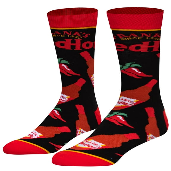 ODD SOX, Men's Funny Novelty Socks, Franks Red Hot Peppers Crew, Large Adult