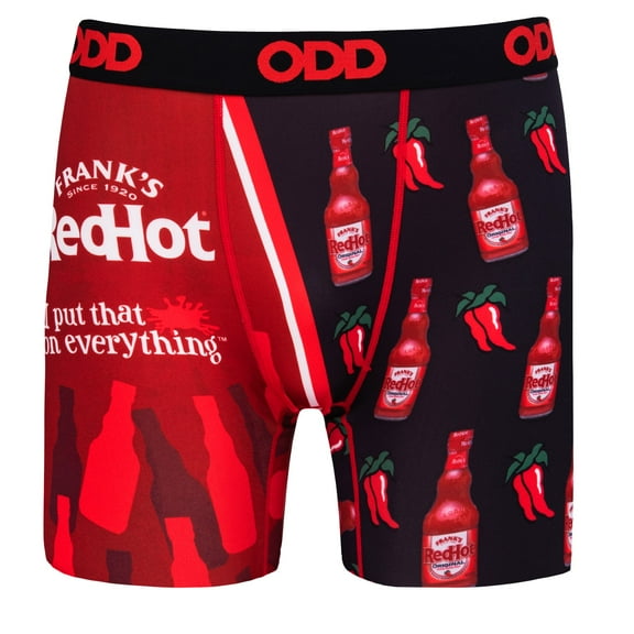 ODD SOX Men's Novelty Underwear Boxer Briefs, Franks Red Hot Sauce- X-Large