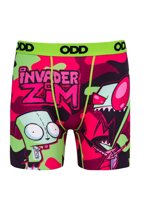 Men's Novelty Underwear Boxer Briefs, Invader Zim Camo- Medium
