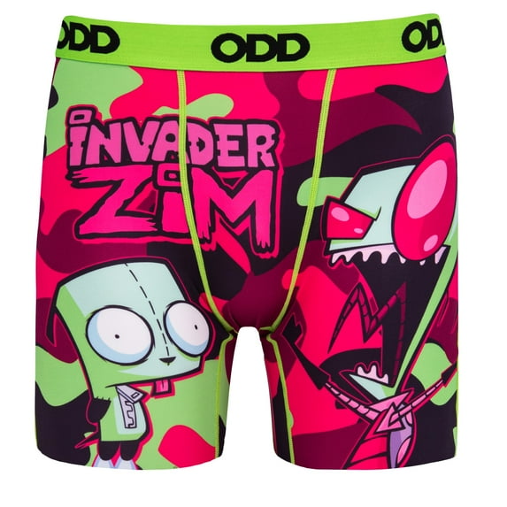ODD SOX Men's Novelty Underwear Boxer Briefs, Invader Zim Camo- XXX-Large
