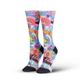 thumbnail image 1 of ODD SOX – Nickelodeon Nicktoons Sticker Collage Novelty Crew Socks – Size Medium – Men’s 3.5–8.5 /, 1 of 3