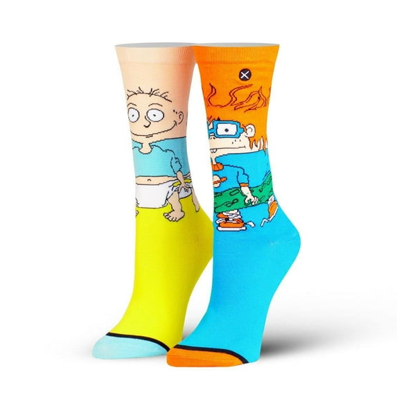 Odd Sox – Nickelodeon Rugrats Tommy & Chuckie Crew Socks for Adults (Medium) – Funny Colorful