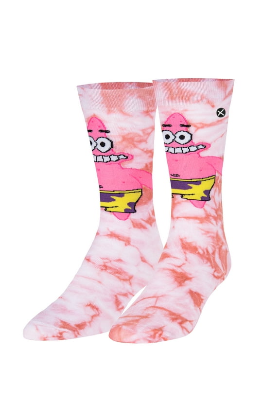 , Nickelodeon SpongeBob Cartoon, Patrick Tie Dyed, Crew Sock, Men & Women