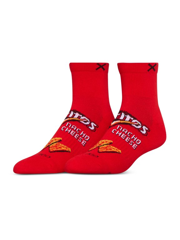 Novelty Basix Doritos Nacho Cheese Athletic Quarter Socks – Licensed Novelty Cushioned