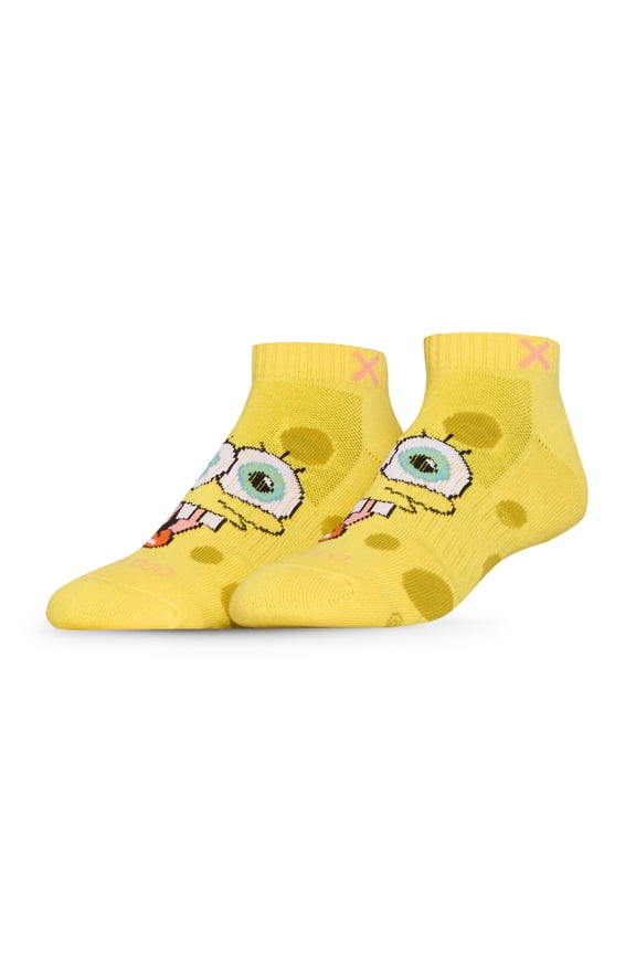 Novelty Basix Spongebob Athletic Ankle Socks – Licensed Novelty Cushioned Cotton Blend with