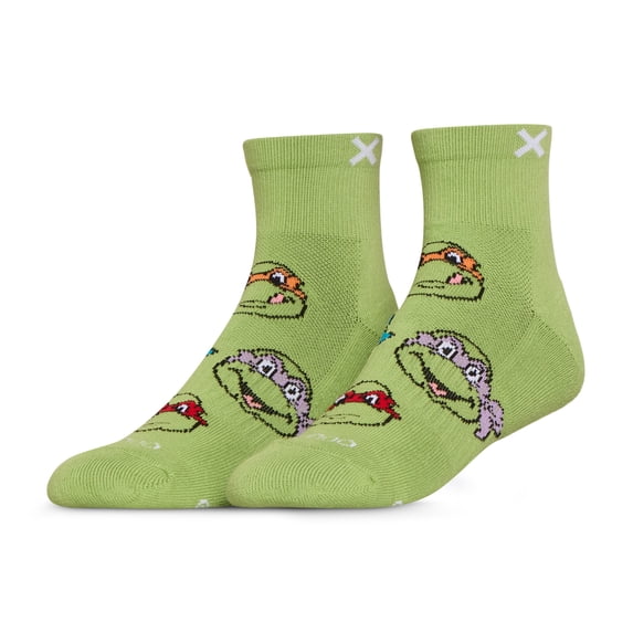 ODD SOX Novelty Basix TMNT Classic Athletic Quarter Socks – Licensed Novelty Cushioned Cotton Blend