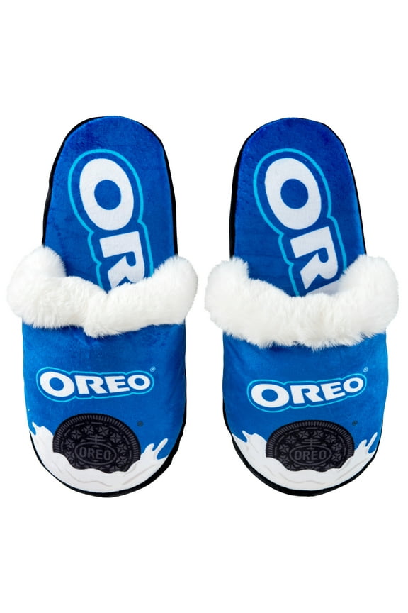 – Oreo Cookie Fuzzy Slippers for Men & Women – Soft Plush Indoor Slides, Cozy Gift Idea for