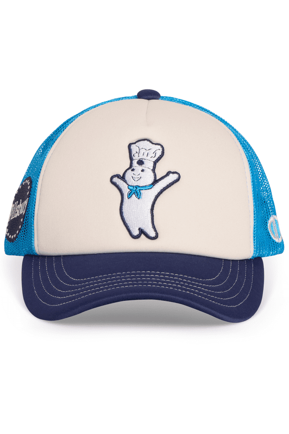– Pillsbury Trucker Hat – Classic Mesh Snapback Cap – Officially Licensed Doughboy Logo –
