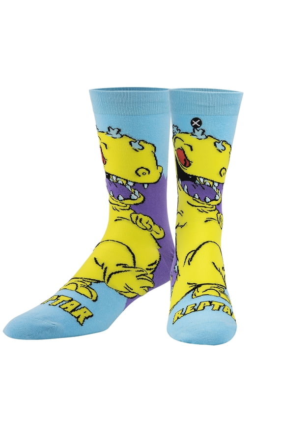 – Rugrats Reptar Nickelodeon Dinosaur Character Novelty Crew Socks – Size Medium – Men’s