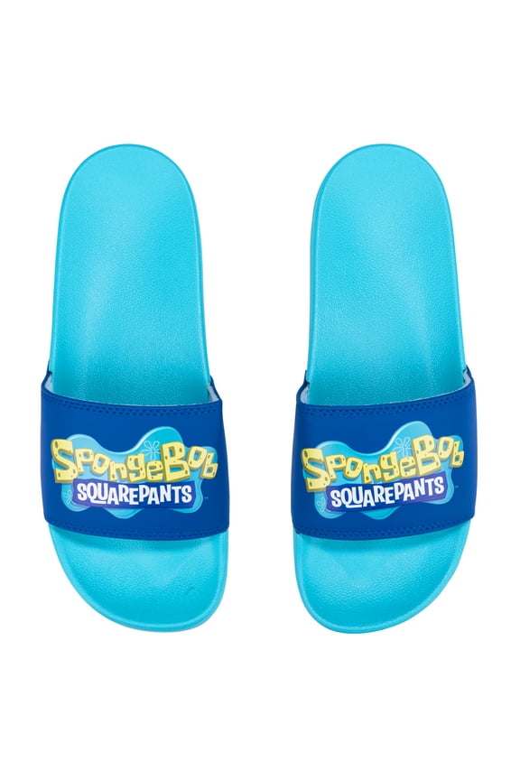 – SpongeBob SquarePants Licensed Cartoon Slides – Colorful Pop Culture Soft Slip-On Sandals