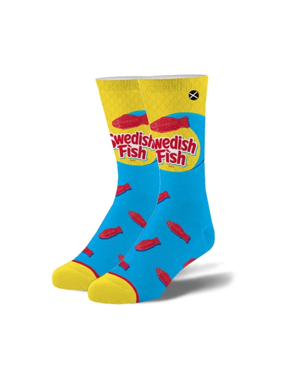 Swedish Fish Candy Sweets Crew Socks, Size Large