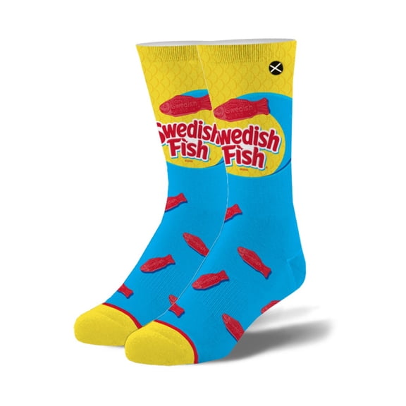 ODD SOX Swedish Fish Candy Sweets Crew Socks, Size Large