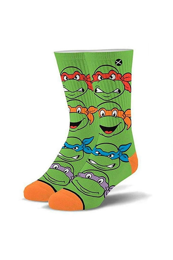 Cool Socks Teenage Mutant Ninja Turtles Crew Socks Officially Licensed TMNT Cartoon Sock Size Large