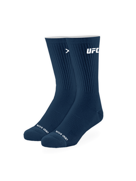 UFC Logo Navy Crew Socks UFC Fighter Novelty Apparel Size Large Comfy Cotton Blend Fun Gift
