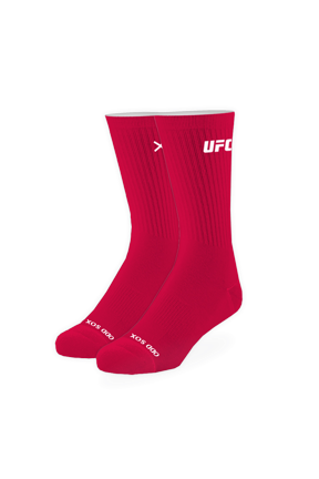 UFC Logo Red Crew Socks UFC Fighter Novelty Apparel Size Large Comfy Cotton Blend Fun Gift