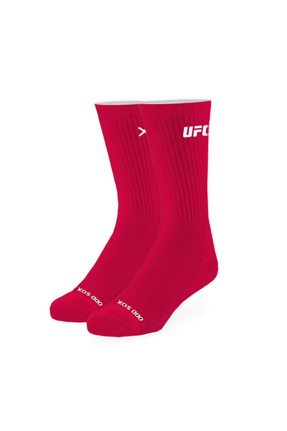UFC Logo Red Crew Socks UFC Fighter Novelty Apparel Size Large Comfy Cotton Blend Fun Gift