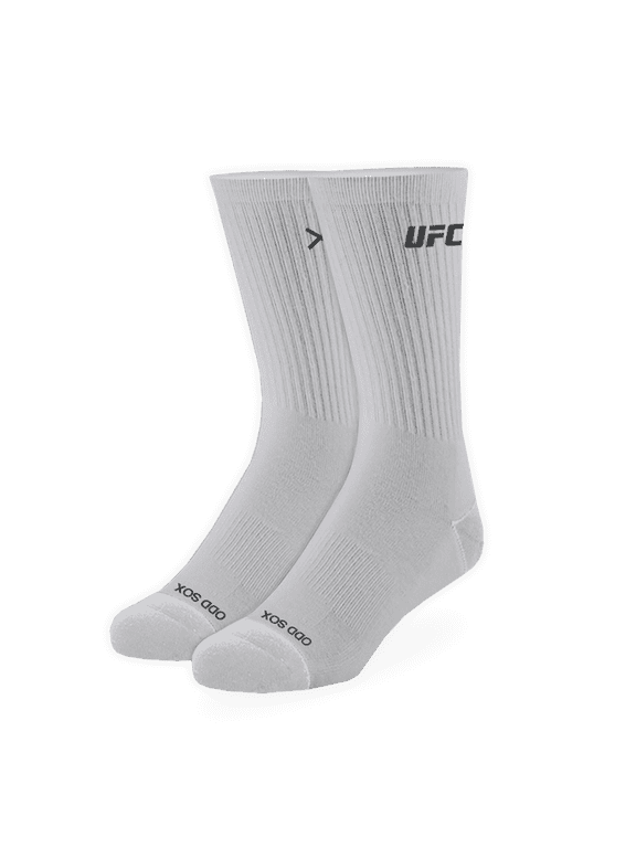 UFC Logo Silver Crew Socks UFC Fighter Novelty Apparel Size Large Comfy Cotton Blend Fun