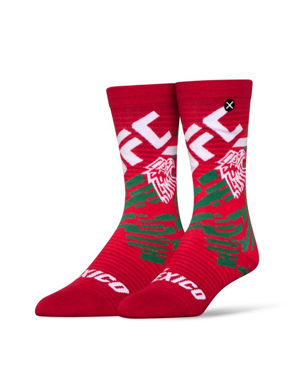 UFC Mexico Novelty Crew Socks, UFC Fan Gift, Size Medium