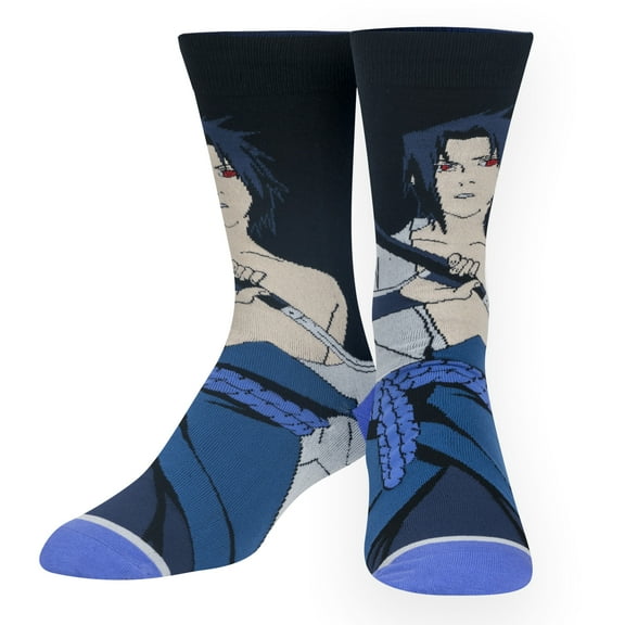 ODD SOX, Unisex, Anime, Sasuke, Crew, Novelty Funny Cool Cartoon Adult Swim