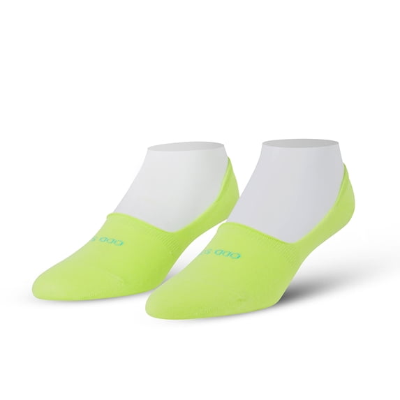 ODD SOX – Basix Unisex Large No Show Socks – Neon Yellow – Soft Cotton Blend Low Profile Socks –