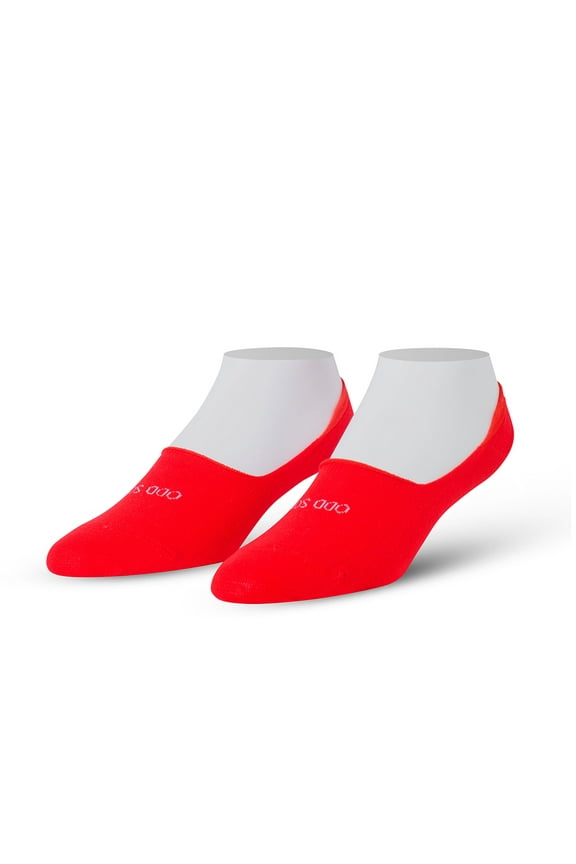 – Basix Unisex Large No Show Socks – Red – Soft Cotton Blend Low Profile Athletic Socks –