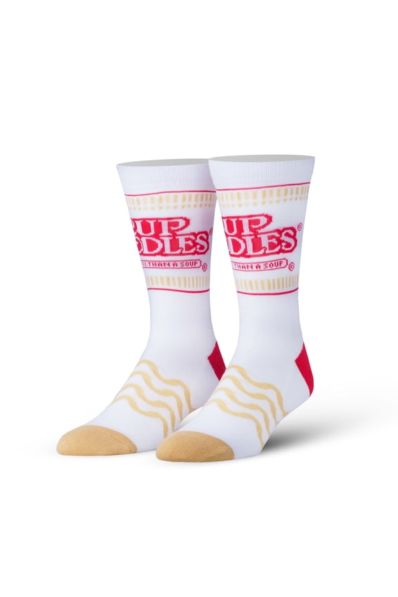 – Cup Noodles Ramen Crew Socks – Food Graphic Novelty Socks – Medium – Funny Gift Socks for