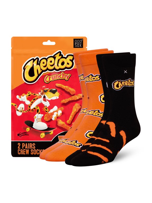 ODDMART by ODD SOX Cheetos Frito Lay Snack Foodie Crew Socks, Size Large