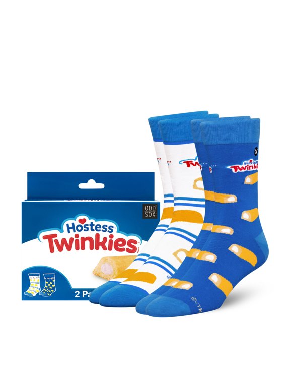 ODDMART by ODD SOX Twinkies Foodie Snack Crew Socks, Size Large