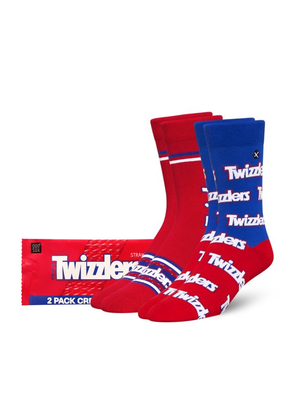 ODDMART by ODD SOX Twizzlers Candy Sweets Crew Socks, Size Large
