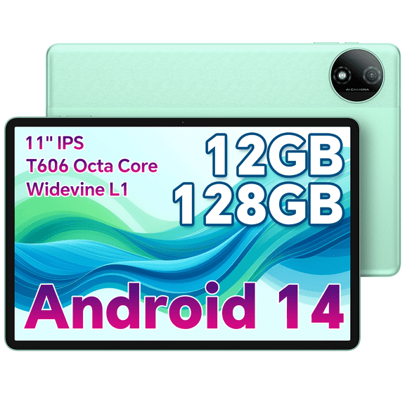 ODEA 11 Inch Tablet, A11 Android Tablets with Octa-Core Processor, 12GB RAM 128GB ROM(1TB Expand), 7000mAh, Widevine L1, Face ID, IPS Touchscreen, 5G WiFi, 13+5MP, GPS