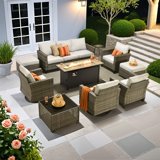 ODELIO 10-Piece Outdoor Wicker Patio Furniture Set, All-Weather PE ...