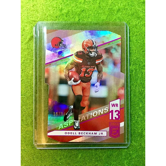 ODELL BECKHAM JR DIE CUT PRIZM CARD JERSEY #13 BROWNS 2019 Elite RAMS SSP # /24