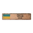 thumbnail image 1 of ODESSA UKRAINE Vintage Plastic Street Sign Ukrainian flag city country road wall gift | Indoor/Outdoor | 24" Wide, 1 of 4