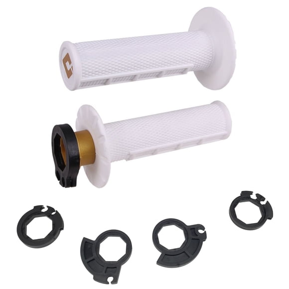 ODI MX V2 Lock-On Grips | Half Waffle | Twist Throttle | White (H36HWW)