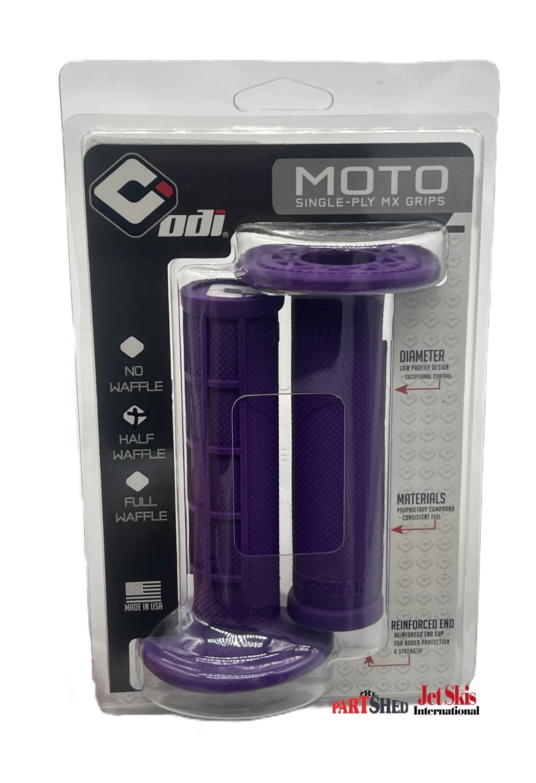 ODI Half Waffle Purple MX Dirt Bike Grips H01RFPR Ruffian