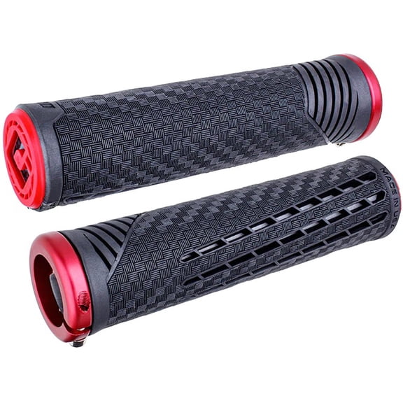 ODI CF Grip v2.1 Grips 135mm, Pearl Black/Red, Pair