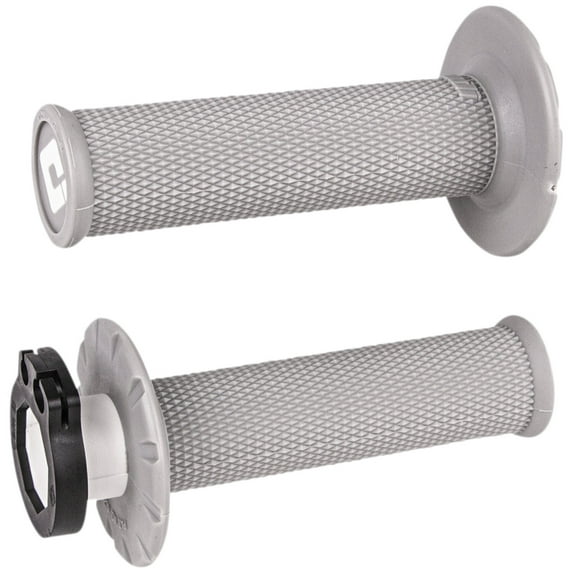ODI MX V2 Lock-On Grips | Full Diamond | Twist Throttle | Light Gray (H36NWG)