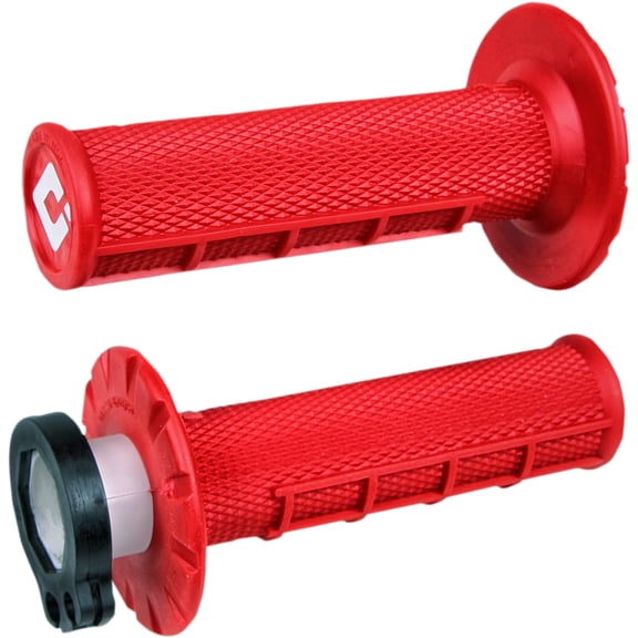 ODI MX V2 Lock-On Grips | Half Waffle | Twist Throttle | Red (H36HWR)