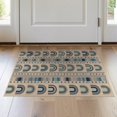 thumbnail image 1 of ODIKA 2'x3' Beige Blue Modern Geometric Rainbow Arch Washable Throw Rug Contemporary Striped Vertical Bands With Dotted Non-Slip, Low Profile, Flatwoven, Easy Care for Hallway, Study Room, 1 of 7