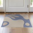 thumbnail image 1 of ODIKA 2'x3' Beige Blue Serene Abstract Contours Washable Throw Rug Elegant Modern Shapes for Contemporary Decor for Hallway, Study Room, Non-Slip Low Profile, Flatwoven, 1 of 7