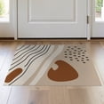 thumbnail image 1 of ODIKA 2'x3' Beige Brown Earthy Abstract Waves Washable Doormat Modern Geometric Design with Dynamic Lines for Entryway, Kitchen, Laundry Room, Non-Slip, Low Pile, 1 of 7