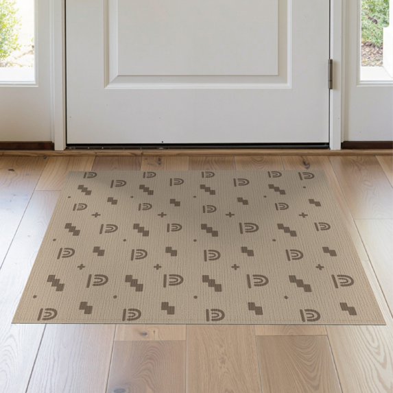 ODIKA 2'x3' Beige Brown Geometric Rainbow Cross Washable Doormat Modern Minimalist Scandinavian Style Repeating for Entryway, Kitchen, Laundry Room, Non-Slip, Low Pile