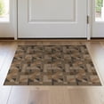 thumbnail image 1 of ODIKA 2'x3' Beige Copper Ember Geometric Triangle Washable Accent Rug Modern Abstract Tessellated Mosaic Design With Angular Blocks And Diagonal for Bedroom, Nursery, RV, Pet Friendly, Bedside Mat, 1 of 4