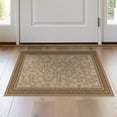 thumbnail image 1 of ODIKA 2'x3' Beige Geometric Mosaic Traditional Border Washable Doormat Intricate Rectangular Tile Motifs With Classic Diamond Chain Framework for Entryway, Kitchen, Laundry Room, Non-Slip, Low Pile, 1 of 7
