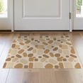 thumbnail image 1 of ODIKA 2'x3' Beige Geometric Shadow Stripe Gold Washable Accent Rug Modern Abstract Design With Ornamental Balanced for Bedroom, Nursery, RV, Pet Friendly, Bedside Mat, 1 of 7