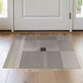 thumbnail image 1 of ODIKA 2'x3' Beige Gray Modern Geometric Patchwork Washable Doormat Minimalist Block Pattern with Stripes Non-Slip, Low Pile for Entryway, Kitchen, Laundry Room, 1 of 7