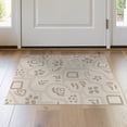 thumbnail image 1 of ODIKA 2'x3' Beige Ivory Contemporary Abstract Washable Accent Rug Modern Flowing Shapes With Dotted Accents Pet Friendly, Bedside Mat for Bedroom, Nursery, RV, 1 of 7