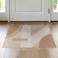 thumbnail image 1 of ODIKA 2'x3' Beige Modern Geometric Abstract Washable Throw Rug Contemporary Minimalist Curved Shapes for Hallway, Study Room, Non-Slip Low Profile, Flatwoven, 1 of 7