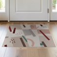thumbnail image 1 of ODIKA 2'x3' Beige Quincy Geometric Natural Washable Throw Rug Modern Abstract Design With Dynamic Shapes And Lines for Hallway, Study Room, Non-Slip Low Profile, Flatwoven, 1 of 7